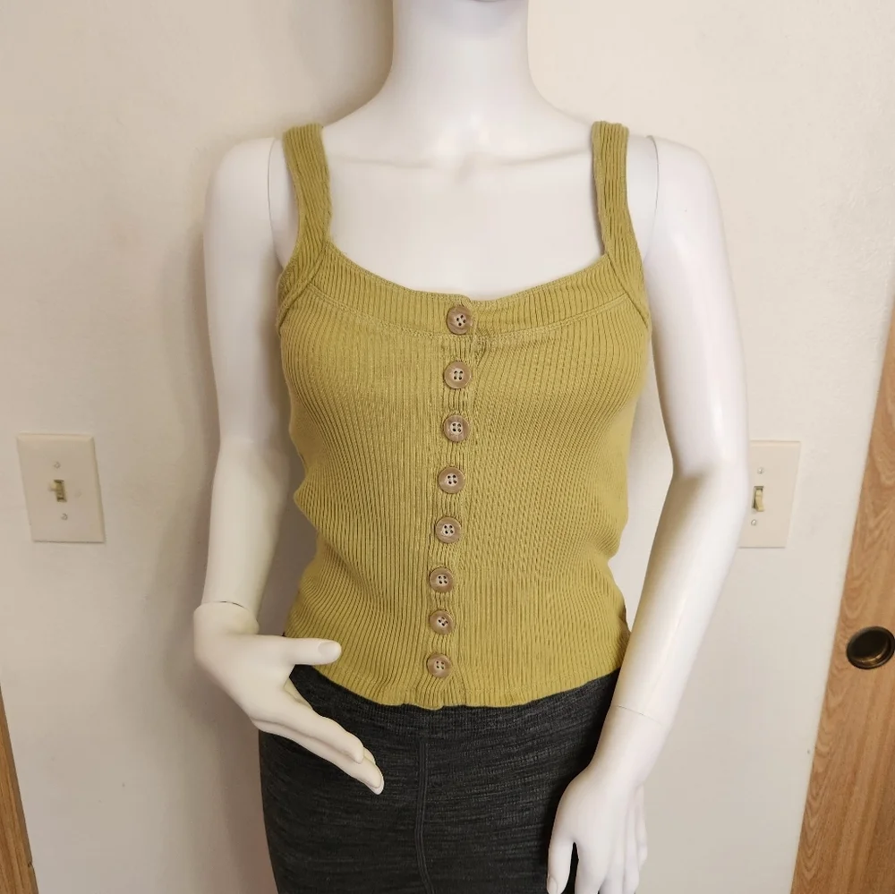 Green Free People Bridgette‎ Ribbed Tank size XS - Picture 4 of 11